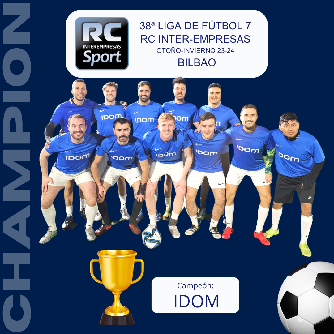 IDOM vence a MS y consigue el título de la 38ª Liga de Futbol 7 RC Interempresas de Otoño-Invierno 23-24 en Bilbao
